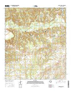 Porter Springs Texas Current topographic map, 1:24000 scale, 7.5 X 7.5 Minute, Year 2016