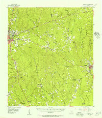 Roganville Texas Historical topographic map, 1:62500 scale, 15 X 15 Minute, Year 1955