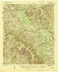 Rusk Texas Historical topographic map, 1:62500 scale, 15 X 15 Minute, Year 1945