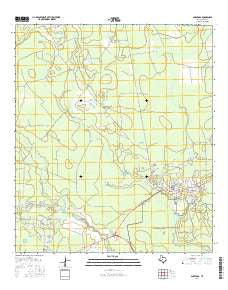 Saratoga Texas Current topographic map, 1:24000 scale, 7.5 X 7.5 Minute, Year 2016
