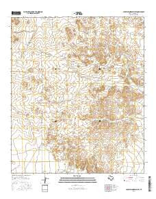 Screw Bean Draw West Texas Current topographic map, 1:24000 scale, 7.5 X 7.5 Minute, Year 2016