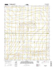 Simms NE Texas Current topographic map, 1:24000 scale, 7.5 X 7.5 Minute, Year 2016