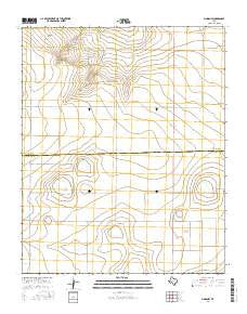 Simms NW Texas Current topographic map, 1:24000 scale, 7.5 X 7.5 Minute, Year 2016