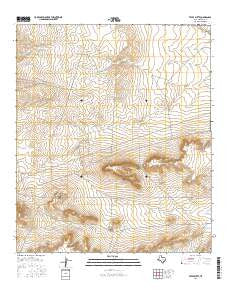 Tepee Butte Texas Current topographic map, 1:24000 scale, 7.5 X 7.5 Minute, Year 2016