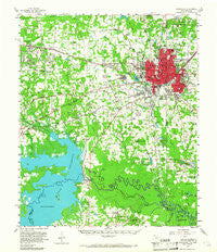Texarkana Texas Historical topographic map, 1:62500 scale, 15 X 15 Minute, Year 1954