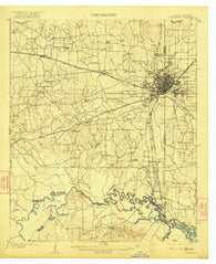 Texarkana Texas Historical topographic map, 1:62500 scale, 15 X 15 Minute, Year 1909
