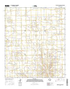 Three Bluff Draw SW Texas Current topographic map, 1:24000 scale, 7.5 X 7.5 Minute, Year 2016