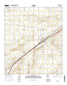 Toyah Texas Current topographic map, 1:24000 scale, 7.5 X 7.5 Minute, Year 2016