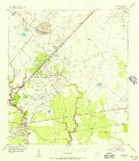 Vidaurri Texas Historical topographic map, 1:62500 scale, 15 X 15 Minute, Year 1954