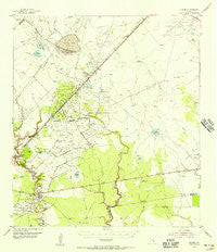 Vidaurri Texas Historical topographic map, 1:62500 scale, 15 X 15 Minute, Year 1954