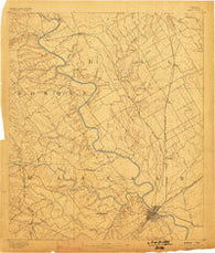 Waco Texas Historical topographic map, 1:125000 scale, 30 X 30 Minute, Year 1892