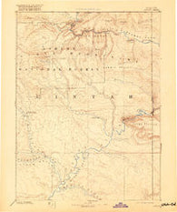 Ashley Utah Historical topographic map, 1:250000 scale, 1 X 1 Degree, Year 1885