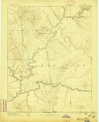 Henry Mountains Utah Historical topographic map, 1:250000 scale, 1 X 1 Degree, Year 1892