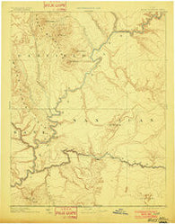 Henry Mountains Utah Historical topographic map, 1:250000 scale, 1 X 1 Degree, Year 1892