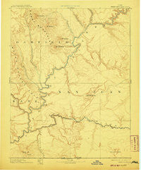 Henry Mountains Utah Historical topographic map, 1:250000 scale, 1 X 1 Degree, Year 1892