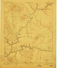Henry Mountains Utah Historical topographic map, 1:250000 scale, 1 X 1 Degree, Year 1892