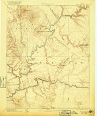 Henry Mountains Utah Historical topographic map, 1:250000 scale, 1 X 1 Degree, Year 1892
