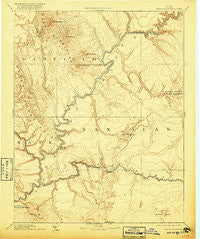 Henry Mountains Utah Historical topographic map, 1:250000 scale, 1 X 1 Degree, Year 1892