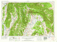 Price Utah Historical topographic map, 1:250000 scale, 1 X 2 Degree, Year 1962