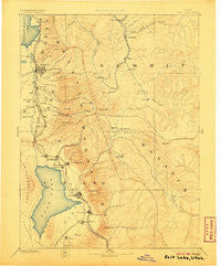 Salt Lake Utah Historical topographic map, 1:250000 scale, 1 X 1 Degree, Year 1885