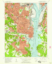Alexandria Virginia Historical topographic map, 1:24000 scale, 7.5 X 7.5 Minute, Year 1956