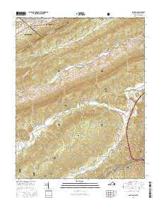 Bastian Virginia Current topographic map, 1:24000 scale, 7.5 X 7.5 Minute, Year 2016