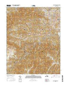 Bent Mountain Virginia Current topographic map, 1:24000 scale, 7.5 X 7.5 Minute, Year 2016