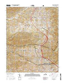 Blacksburg Virginia Current topographic map, 1:24000 scale, 7.5 X 7.5 Minute, Year 2016