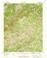 Boones Mill Virginia Historical topographic map, 1:62500 scale, 15 X 15 Minute, Year 1951