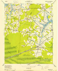 Bowers Hill Virginia Historical topographic map, 1:24000 scale, 7.5 X 7.5 Minute, Year 1952