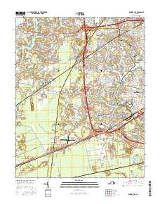 Bowers Hill Virginia Current topographic map, 1:24000 scale, 7.5 X 7.5 Minute, Year 2016