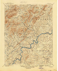 Buckingham Virginia Historical topographic map, 1:125000 scale, 30 X 30 Minute, Year 1892