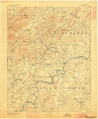 Buckingham Virginia Historical topographic map, 1:125000 scale, 30 X 30 Minute, Year 1892