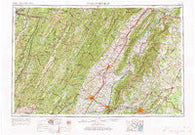 Charlottesville Virginia Historical topographic map, 1:250000 scale, 1 X 2 Degree, Year 1956