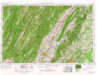 Charlottesville Virginia Historical topographic map, 1:250000 scale, 1 X 2 Degree, Year 1956