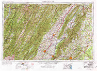 Charlottesville Virginia Historical topographic map, 1:250000 scale, 1 X 2 Degree, Year 1956
