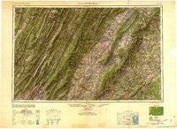Charlottesville Virginia Historical topographic map, 1:250000 scale, 1 X 2 Degree, Year 1949