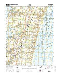 Cheriton Virginia Current topographic map, 1:24000 scale, 7.5 X 7.5 Minute, Year 2016
