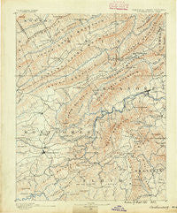 Christiansburg Virginia Historical topographic map, 1:125000 scale, 30 X 30 Minute, Year 1890