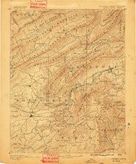 Christiansburg Virginia Historical topographic map, 1:125000 scale, 30 X 30 Minute, Year 1890