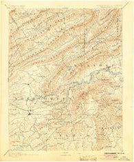 Christiansburg Virginia Historical topographic map, 1:125000 scale, 30 X 30 Minute, Year 1890