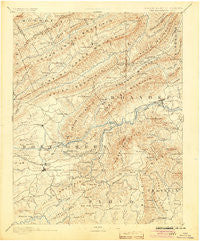Christiansburg Virginia Historical topographic map, 1:125000 scale, 30 X 30 Minute, Year 1890