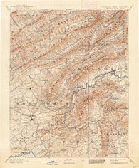 Christiansburg Virginia Historical topographic map, 1:125000 scale, 30 X 30 Minute, Year 1890