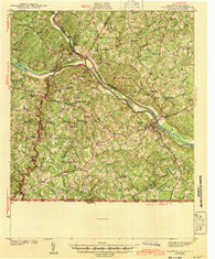 Clarksville Virginia Historical topographic map, 1:62500 scale, 15 X 15 Minute, Year 1943