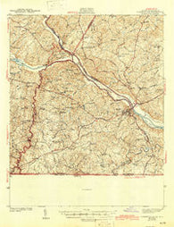 Clarksville Virginia Historical topographic map, 1:62500 scale, 15 X 15 Minute, Year 1943