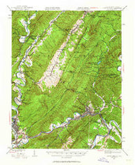 Clifton Forge Virginia Historical topographic map, 1:62500 scale, 15 X 15 Minute, Year 1945