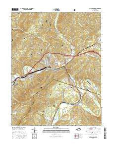 Clifton Forge Virginia Current topographic map, 1:24000 scale, 7.5 X 7.5 Minute, Year 2016