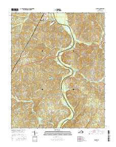 Clover Virginia Current topographic map, 1:24000 scale, 7.5 X 7.5 Minute, Year 2016