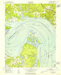 Cobham Bay Virginia Historical topographic map, 1:24000 scale, 7.5 X 7.5 Minute, Year 1950