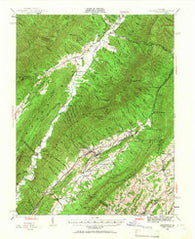 Craigsville Virginia Historical topographic map, 1:62500 scale, 15 X 15 Minute, Year 1943